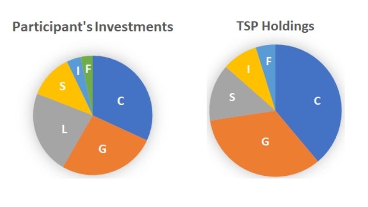 TSP Asset allocation August 2021 showing how much of the TSP is invested in the TSP G Fund